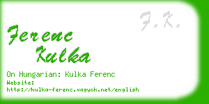 ferenc kulka business card